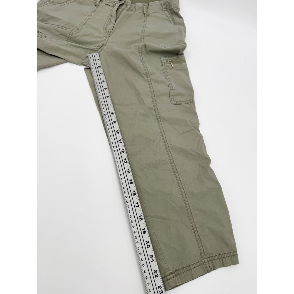 Chico's Cargo Pants Women 0.5 US 6 Olive Green Cropped Utility Stretch Straight - Picture 10 of 10
